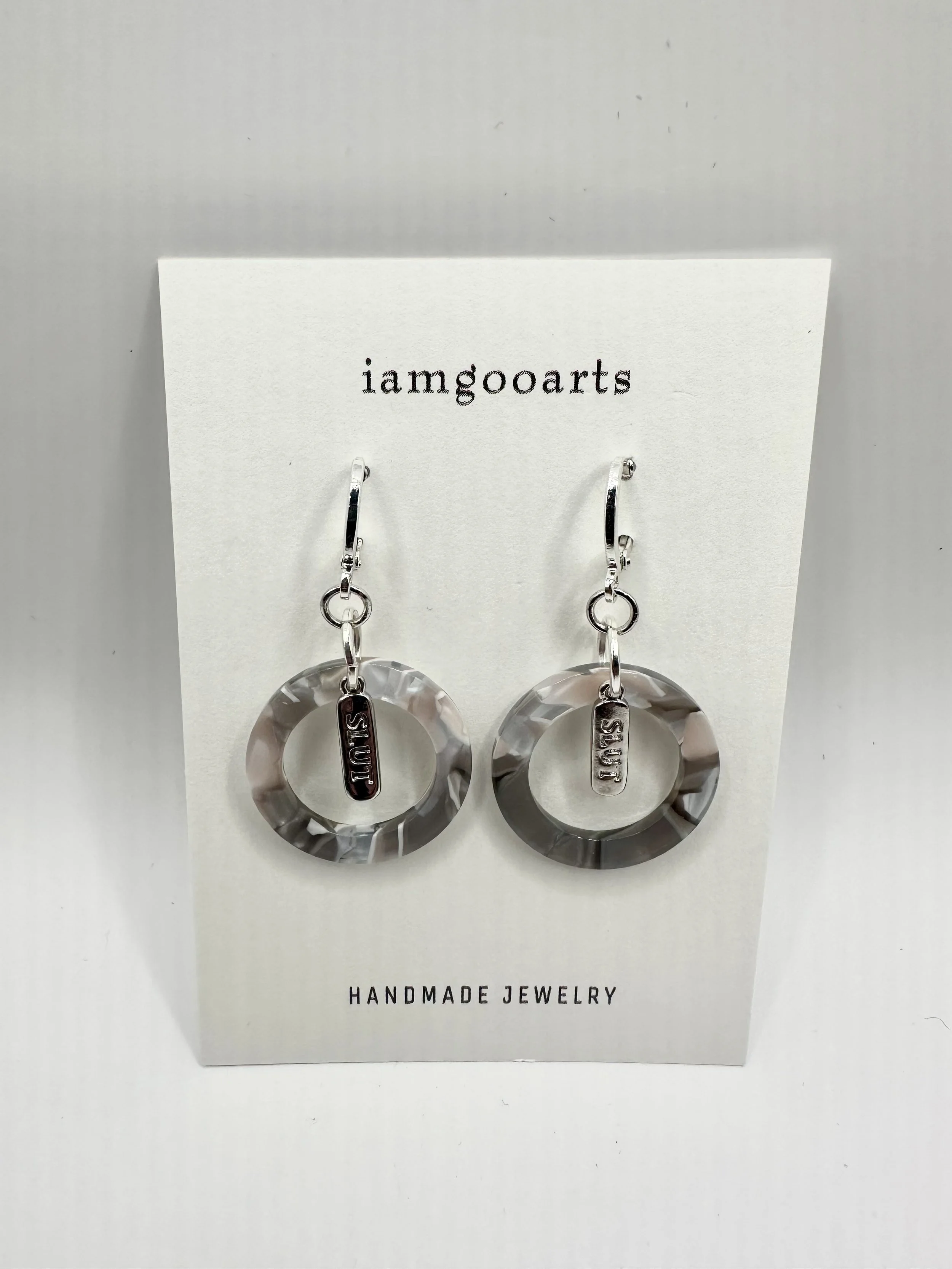 Gray & Silver “Slut” Earrings