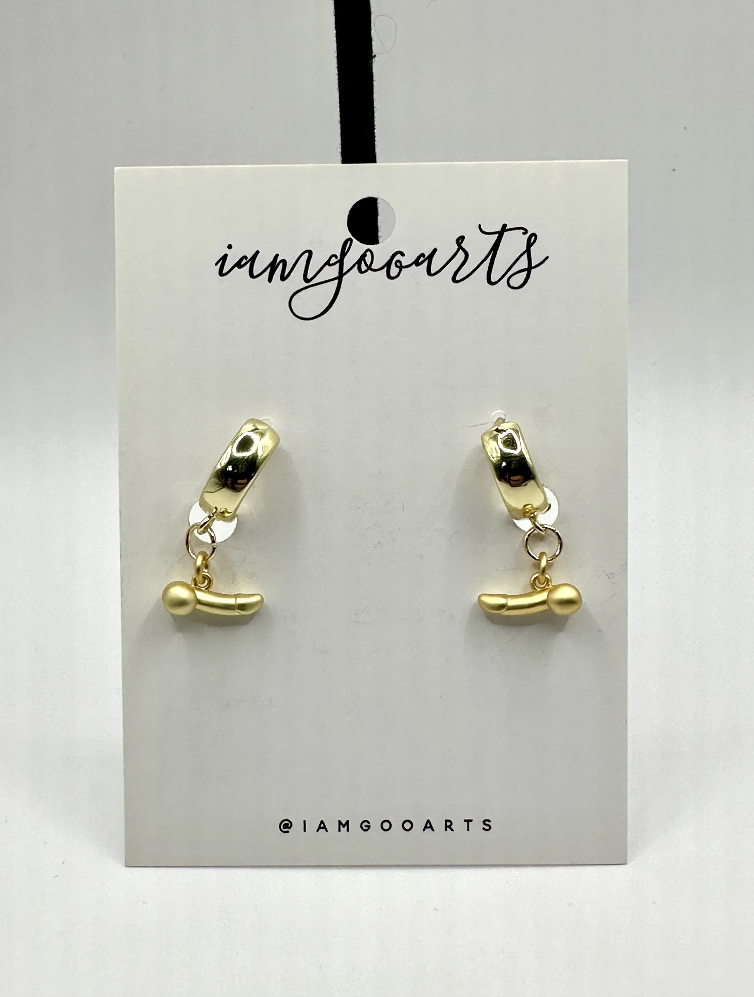 Gold Penis Earrings