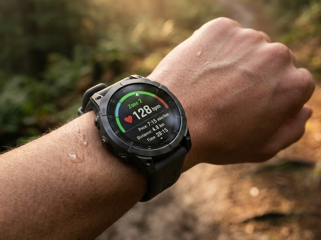 Runner looking at their watch for an easy pace