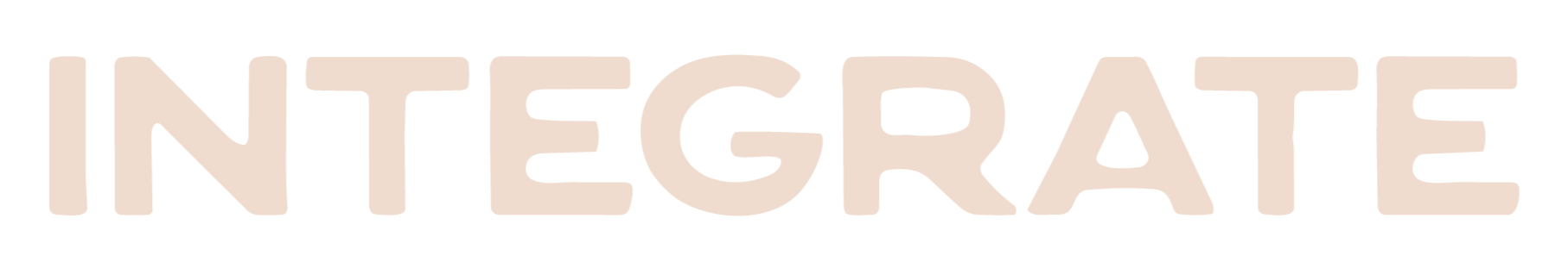 The word 'INTEGRATE' written in large, stylized beige letters.