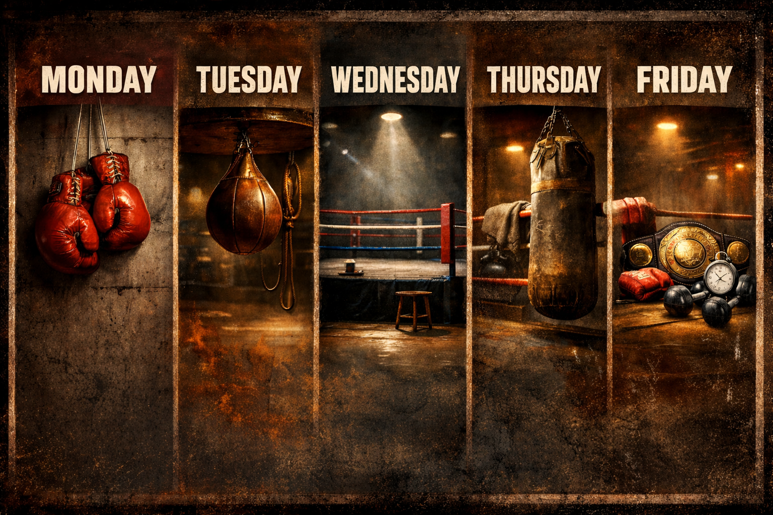 Generic Weekly Schedule with Boxing equipment