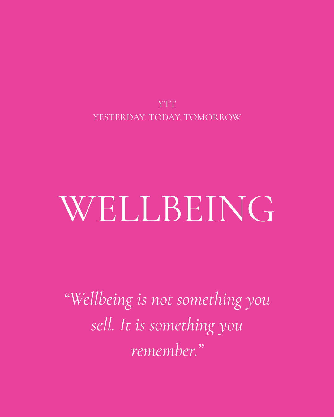 Wellbeing- A YTT Pillar