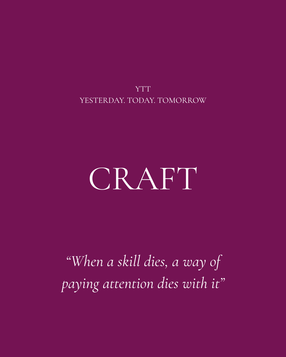 Craft- A YTT Pillar
