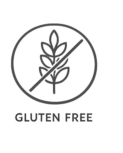 Gluten free certification logo with a wheat symbol crossed out.