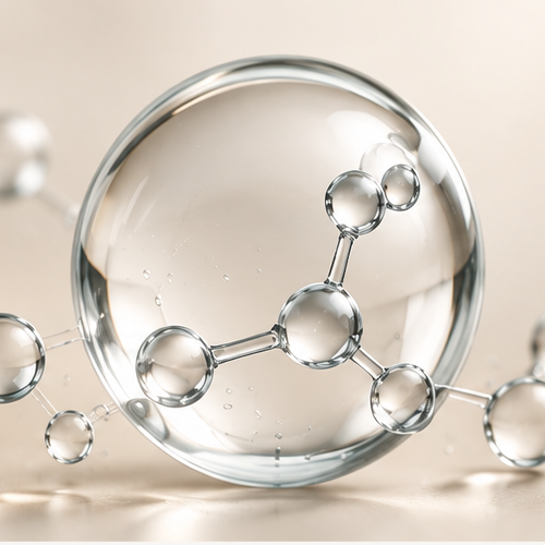 Abstract molecular illustration representing stabilized orthosilicic acid (OSA)