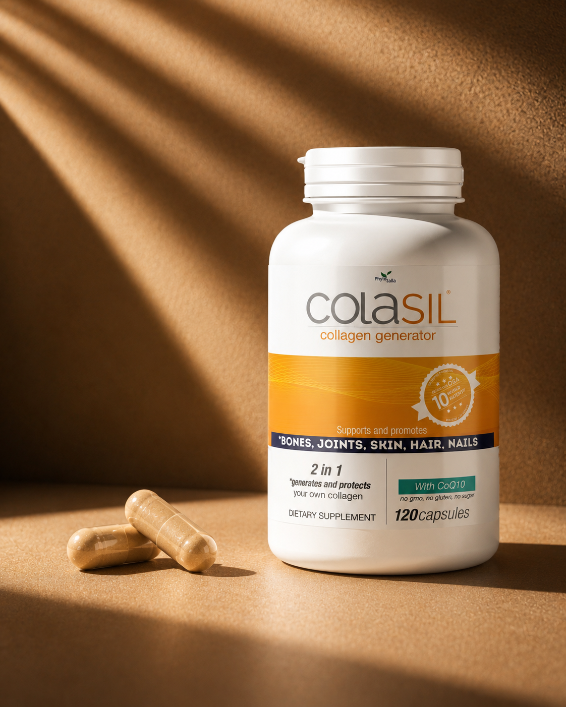 COLASIL® Collagen Generator bottle featuring the stabilized OSA dietary supplement formula.