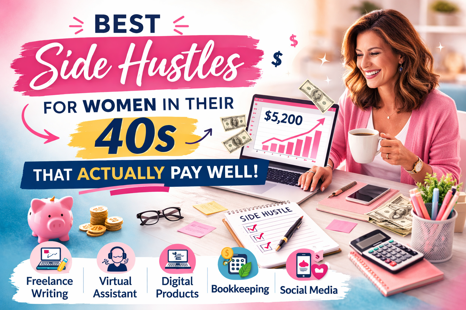 Best Side Hustles for Women in Their 40s (That Actually Pay Well)