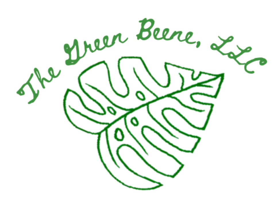 Green embroidered text reading 'The Green Bureau, LLC' with a stylized leaf design.