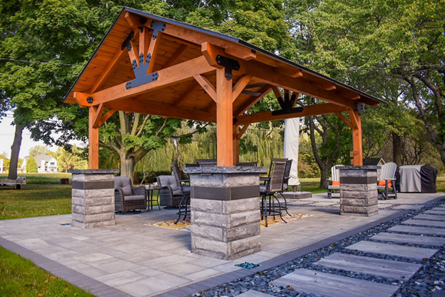 Cover Your Trenton, MI Fire Pit with a Custom Pavilion for More Coziness and Extended Use