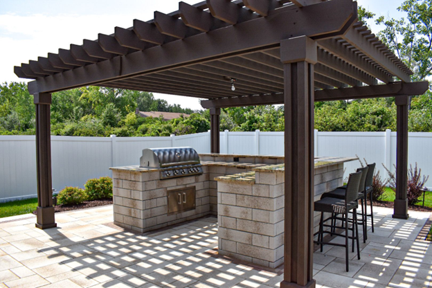 Find Comfort and Shade with a Brownstown, MI Pavilion and Lovely Landscaping 