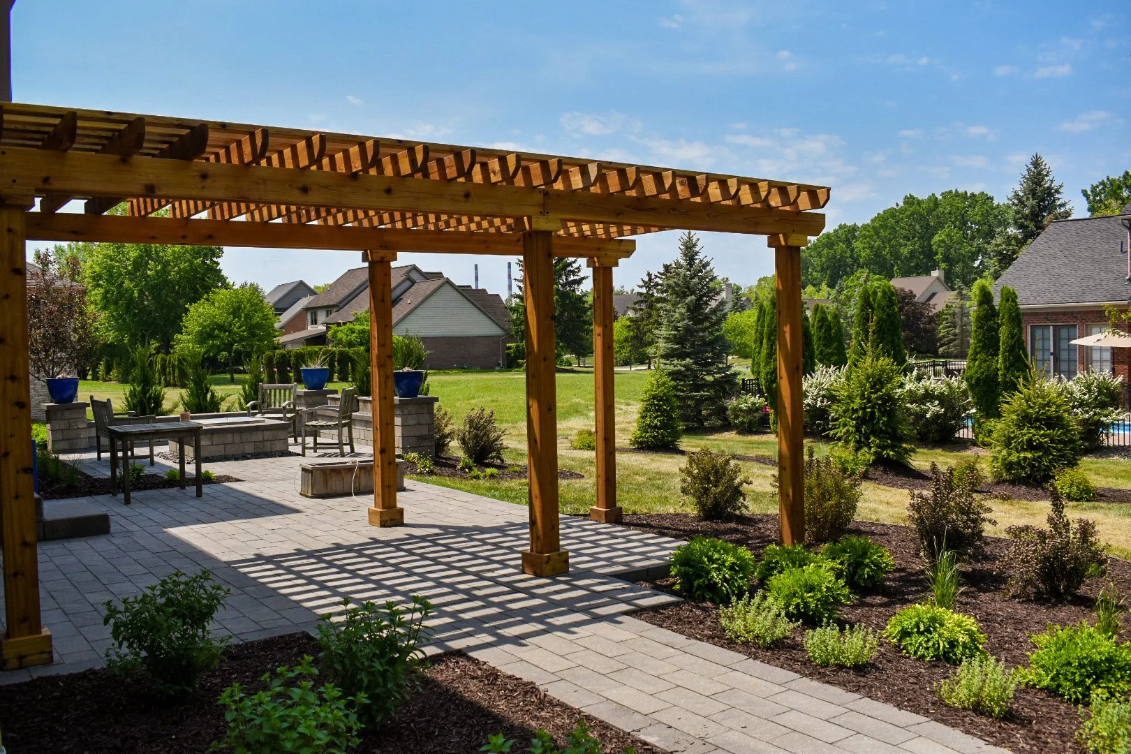 Paver patio and pergola project in Trenton MI