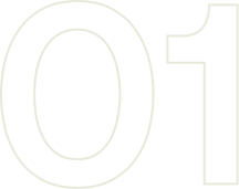 Large number '01' outlined in light yellow on a black background.