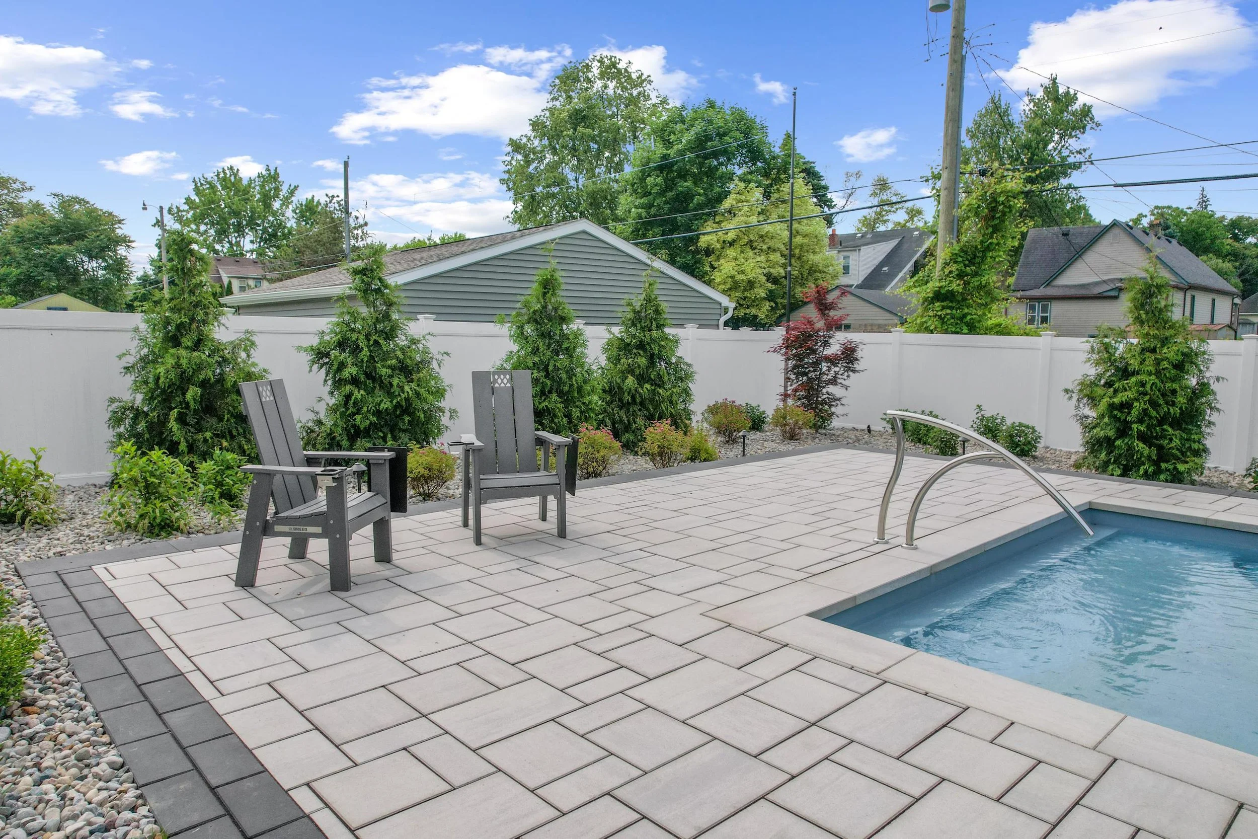 GLC Lawn paver patio and fiberglass pool