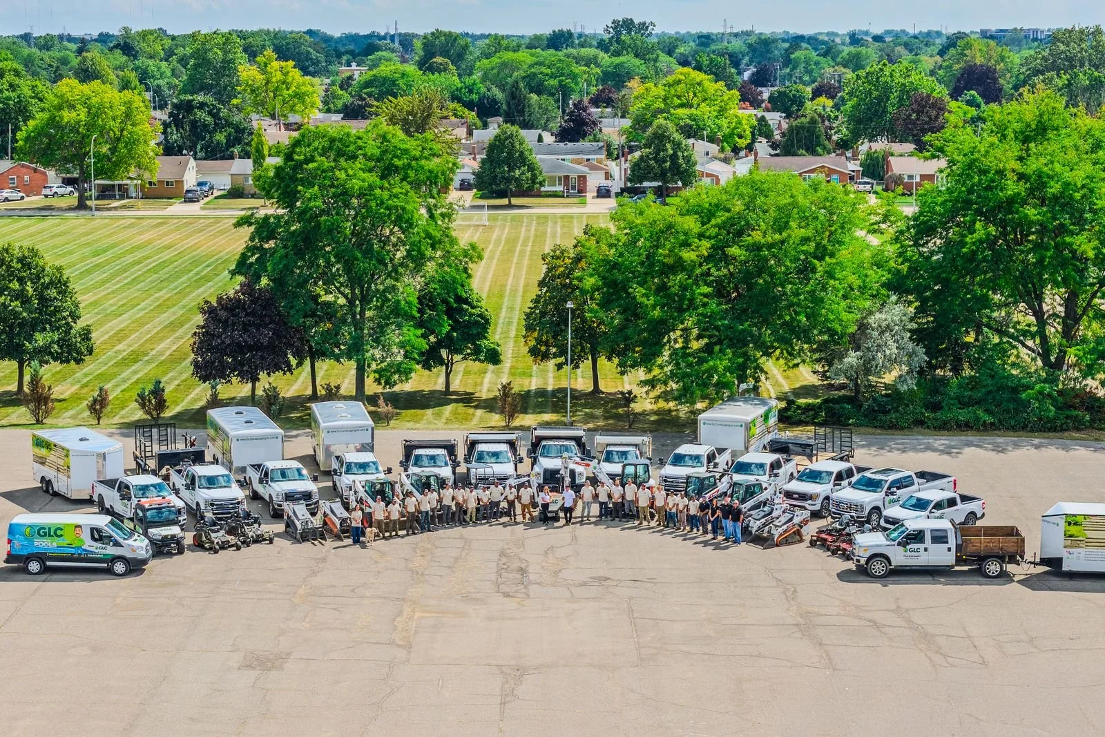 GLC team photo taken by a drone