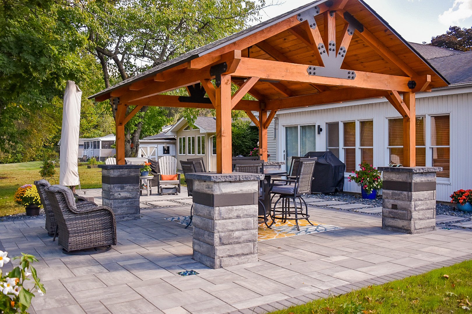 Techo-Bloc paver walkway with jointing detail in Southeast Michigan
