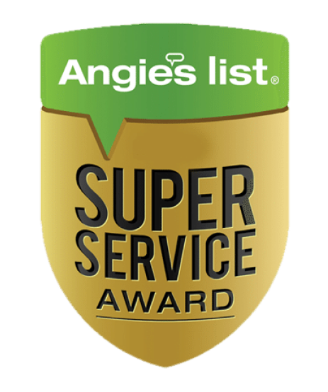 Angie’s List Super Service Award badge recognizing GLC Landscaping for outstanding landscaping and outdoor living services in Trenton, MI