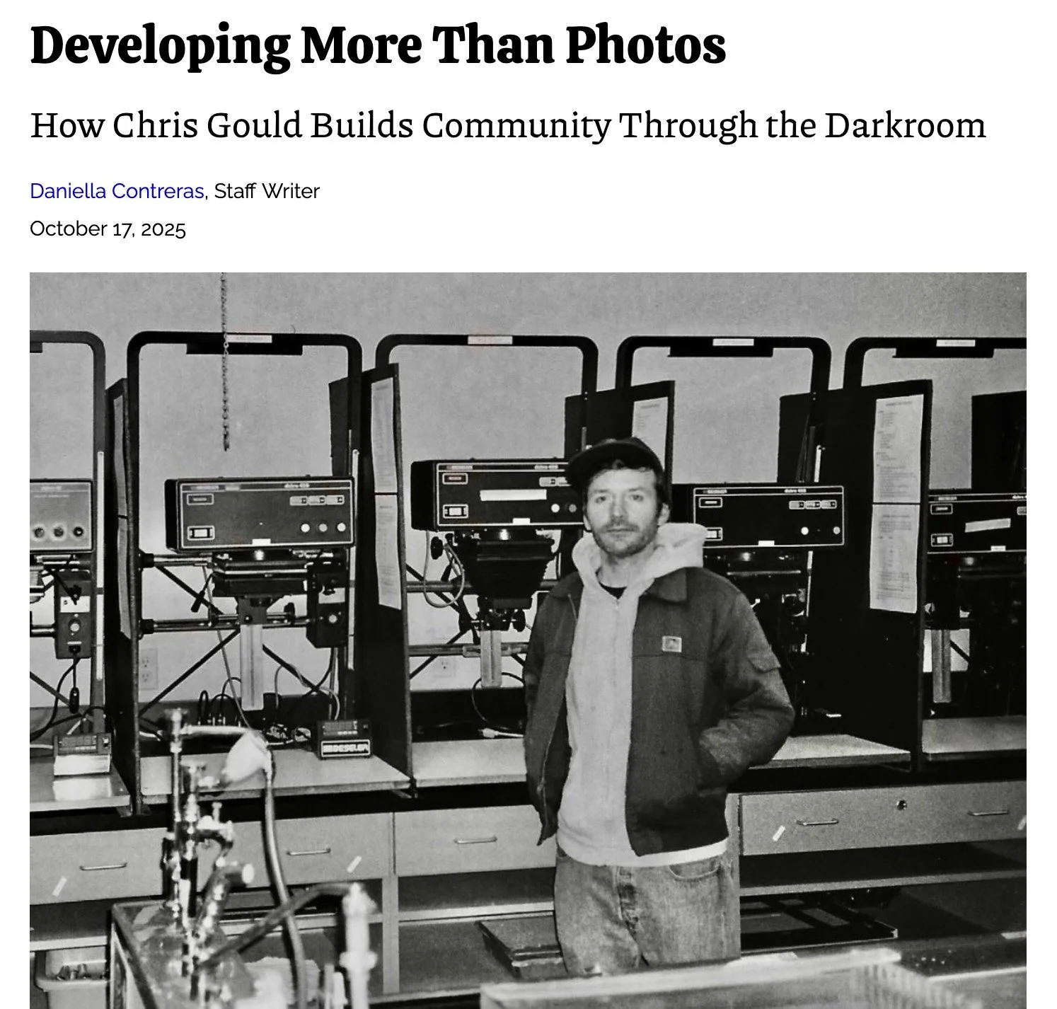 “Developing More Than Photos” - The Mission Chronicle