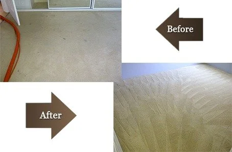 Comparison of a clean, stain-free carpet after cleaning with a cleaning product or method.