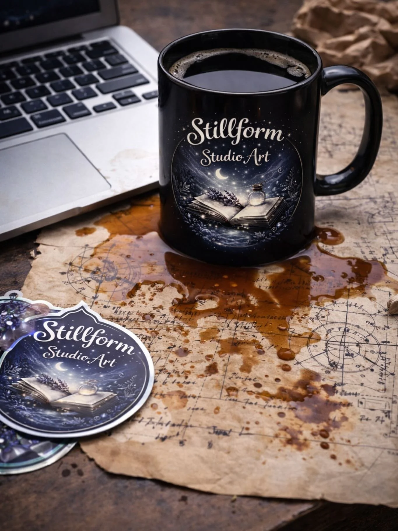 Plot twist:
The spill was intentional&hellip;

Stillform Studio Art &mdash; born from a story&mdash;built in the shadows.