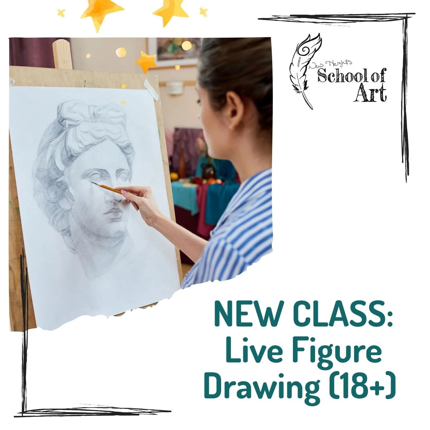 Promotional image of person drawing a model
