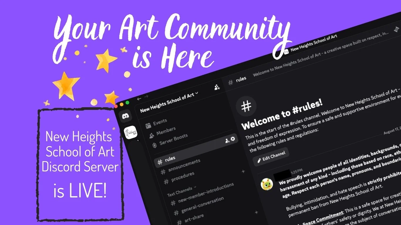 Advertisement for Virtual Art Community at New Heights School of Art