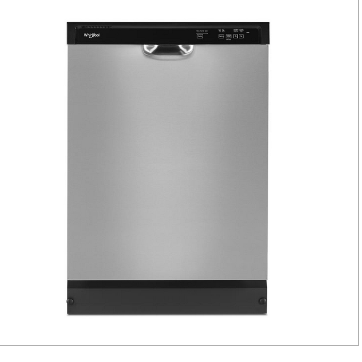 Whirlpool 24 in. Front Built-In Tall Tub Dishwasher in Stainless Steel with 3-Cycles 59 dBA