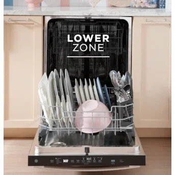 GE 24 in. Top Control Built-In Tall Tub 47 dBA Dishwasher in Fingerprint Resistant Stainless with Dry Boost, 3rd Rack