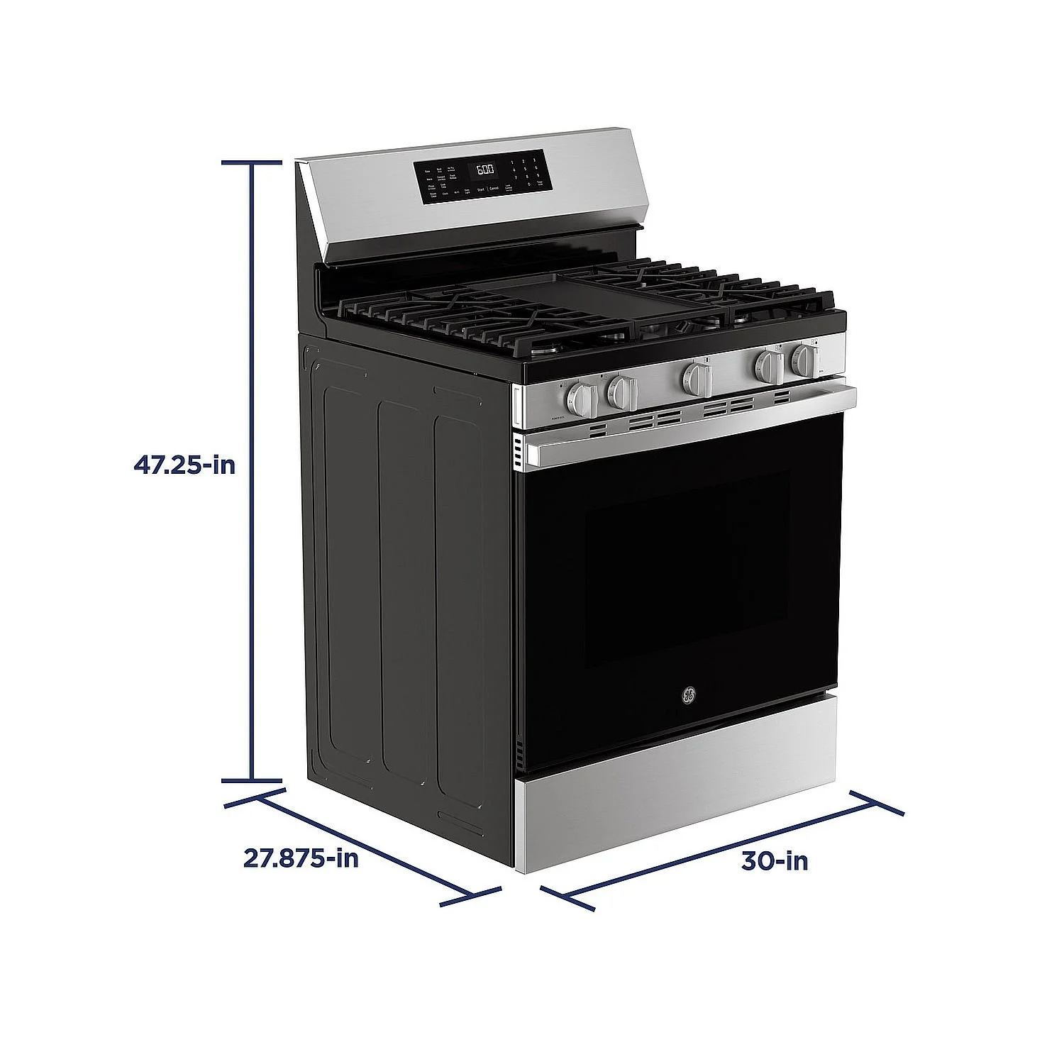 GE 30-Inch Gas Range Convection Oven Edge-to-Edge Cooktop Stainless Steel dimensions_result.jpg