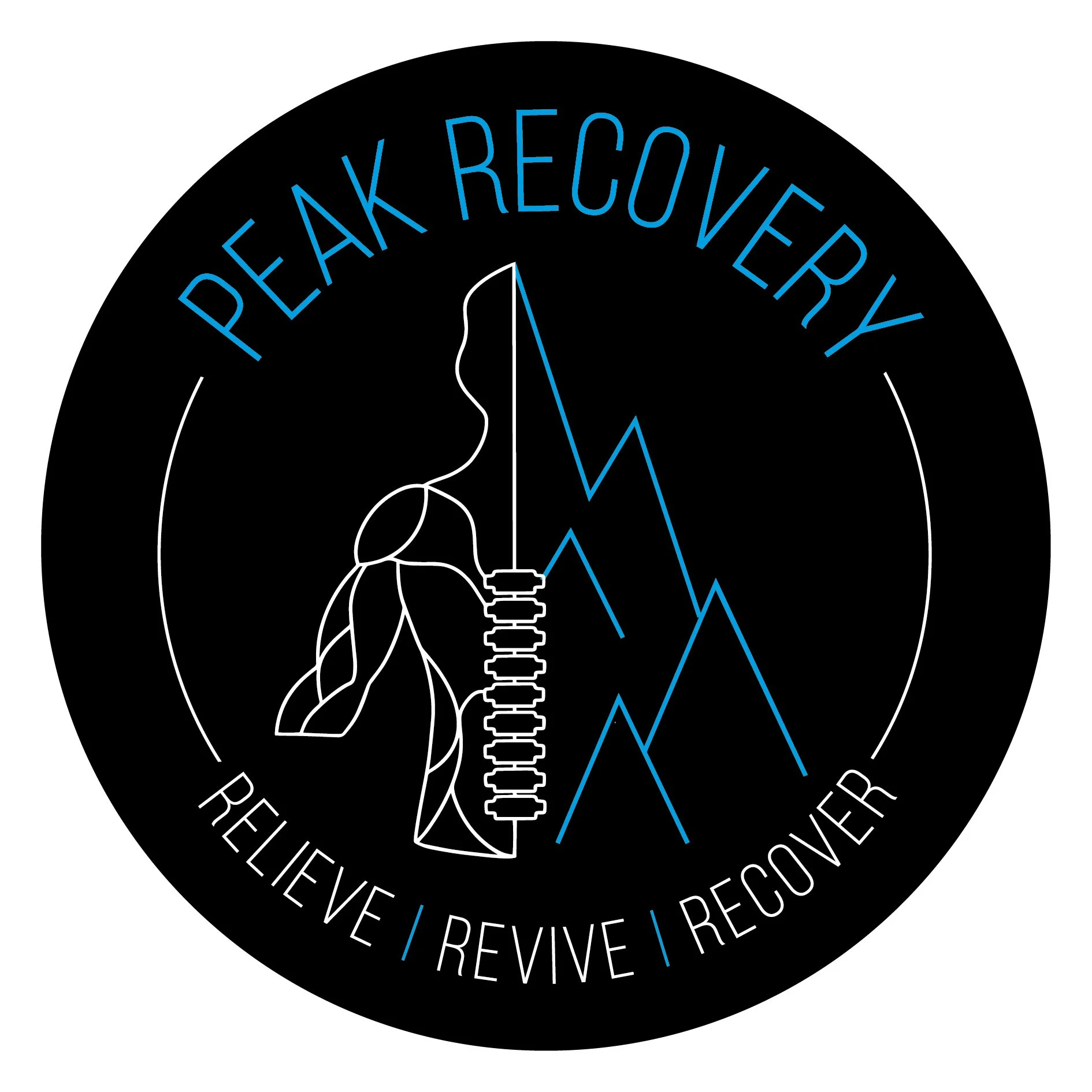Peak Recovery Therapy logo - Relieve, Revive, Recover