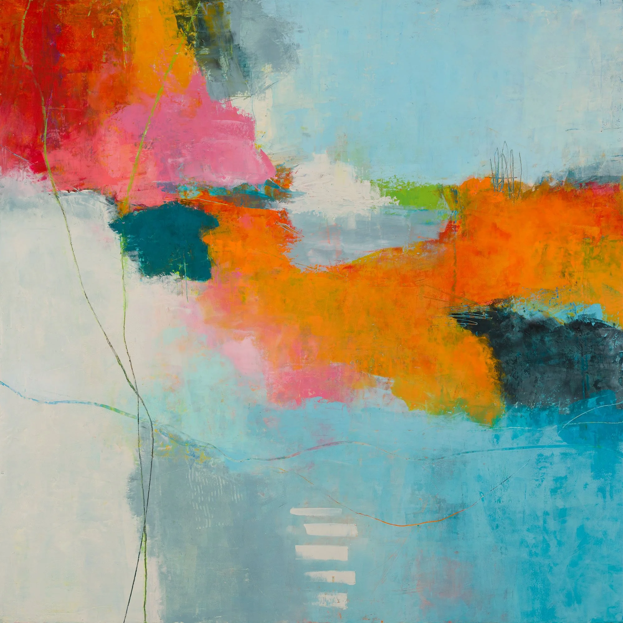 'Hold Back the Dawn' - cold wax, oil, pigment sticks & graphite/panel
24 x 24 x 1.5 inches