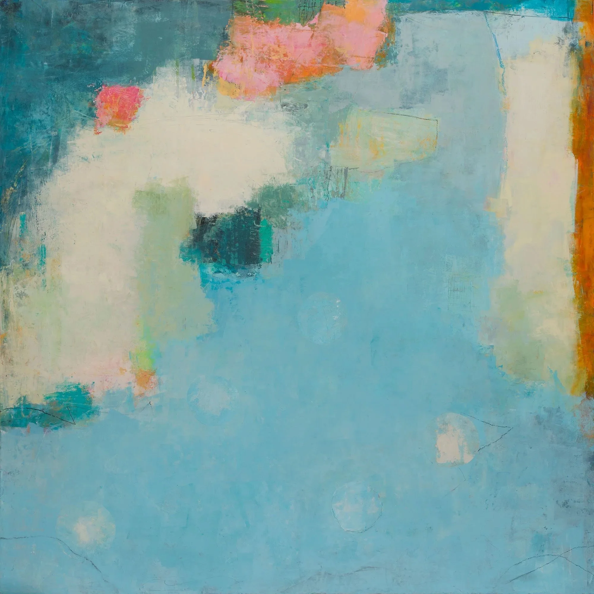 'Where Dreams Are Born' - cold wax, oil, pigment sticks & graphite/panel
36 x 36 x 2.5 inches
