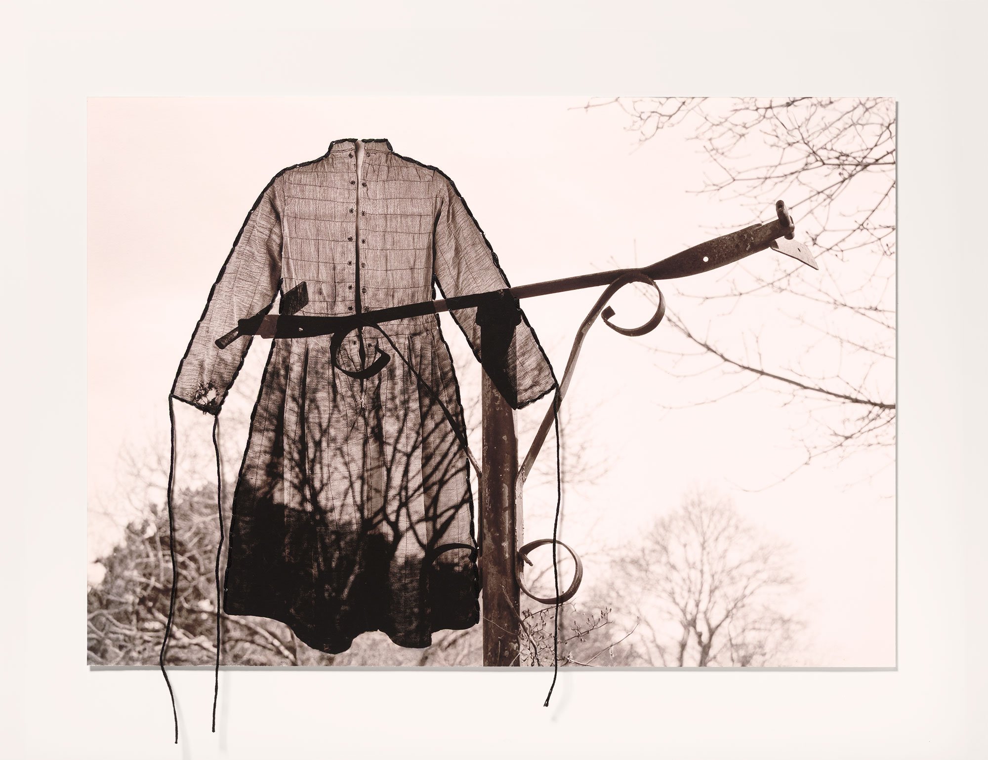 'Stiff Dress' - archival pigment print. cotton thread/Claybord, 14 x 18  inches