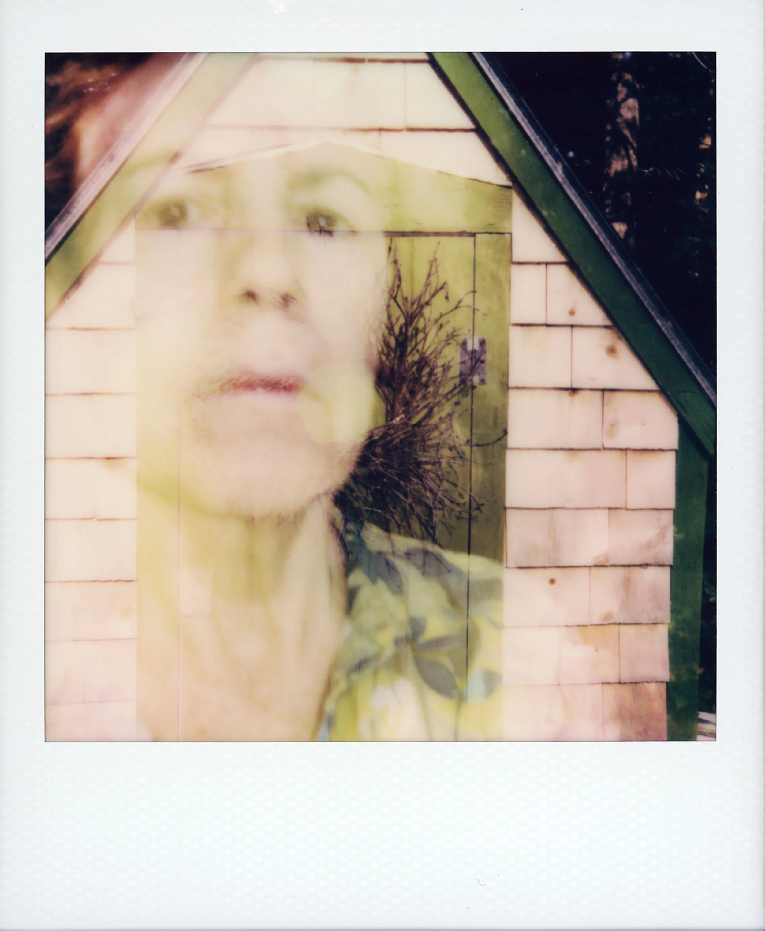 Structure of a Face - double exposure self portrait, 4.25 x 3.5 inches