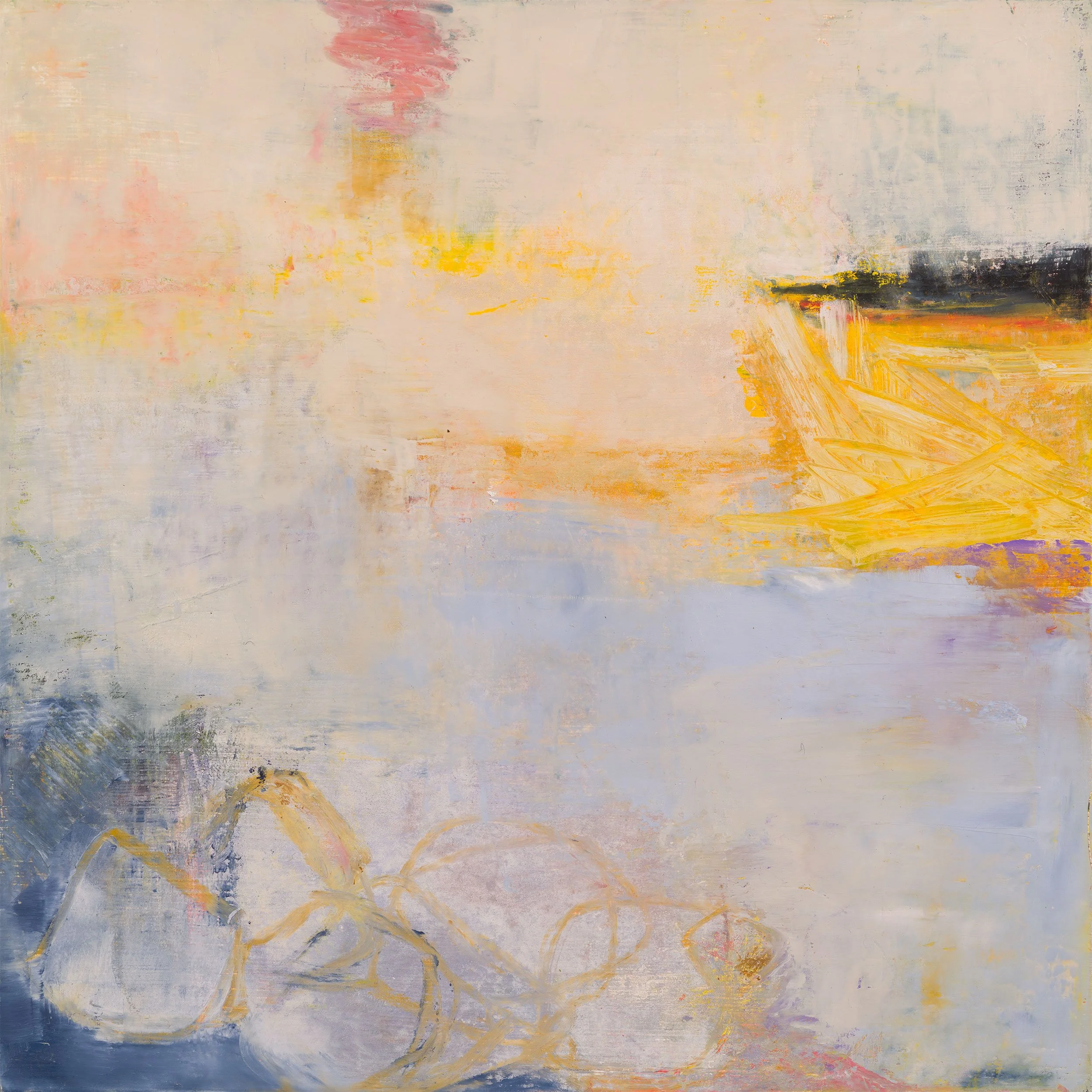 'Between Sea and Sky' - cold wax, oil, pigment sticks/panel 8 x 8 x 1.5 inches