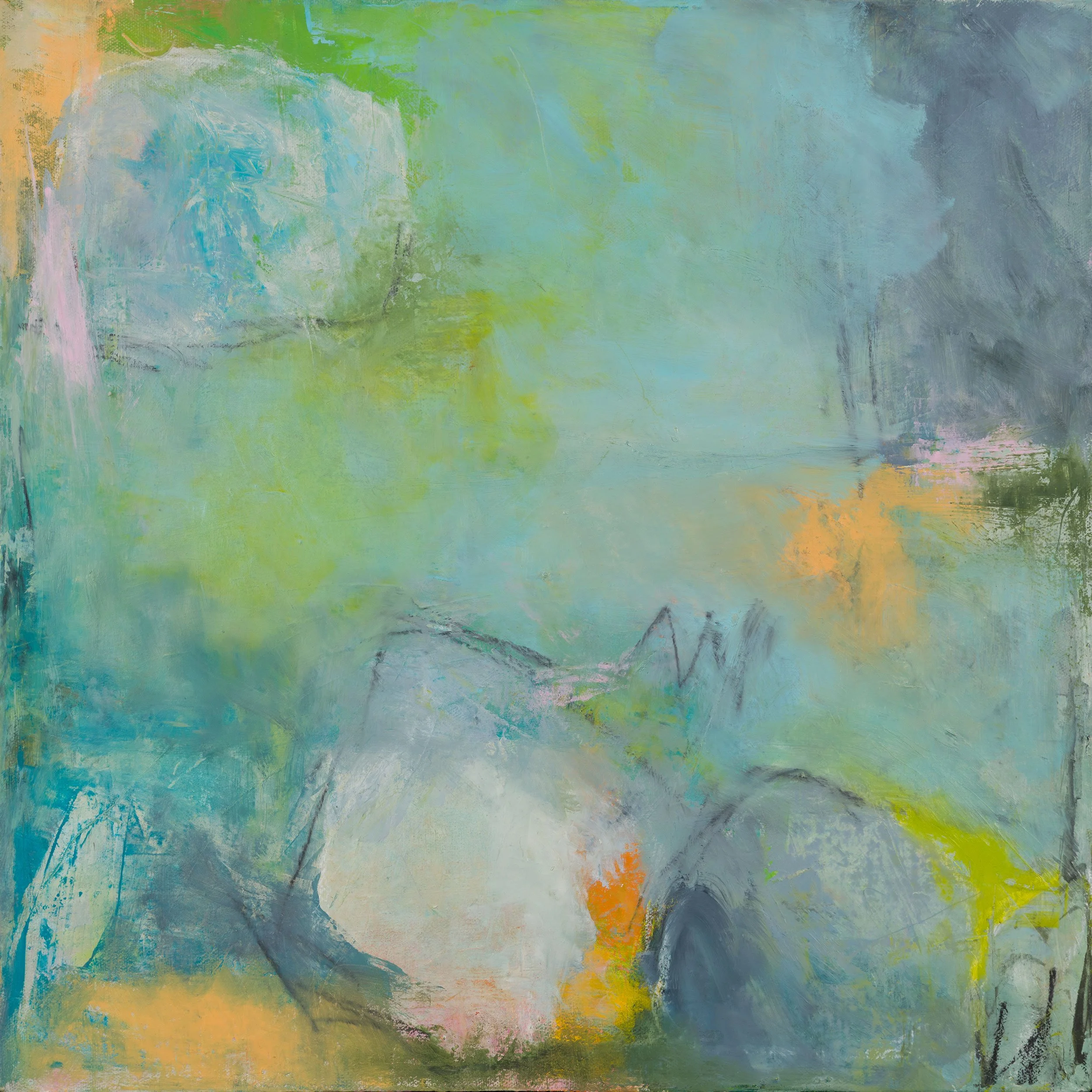 'Permanence' oil, pigment stick, graphite/canvas
18 x 18 x 1.5 inches