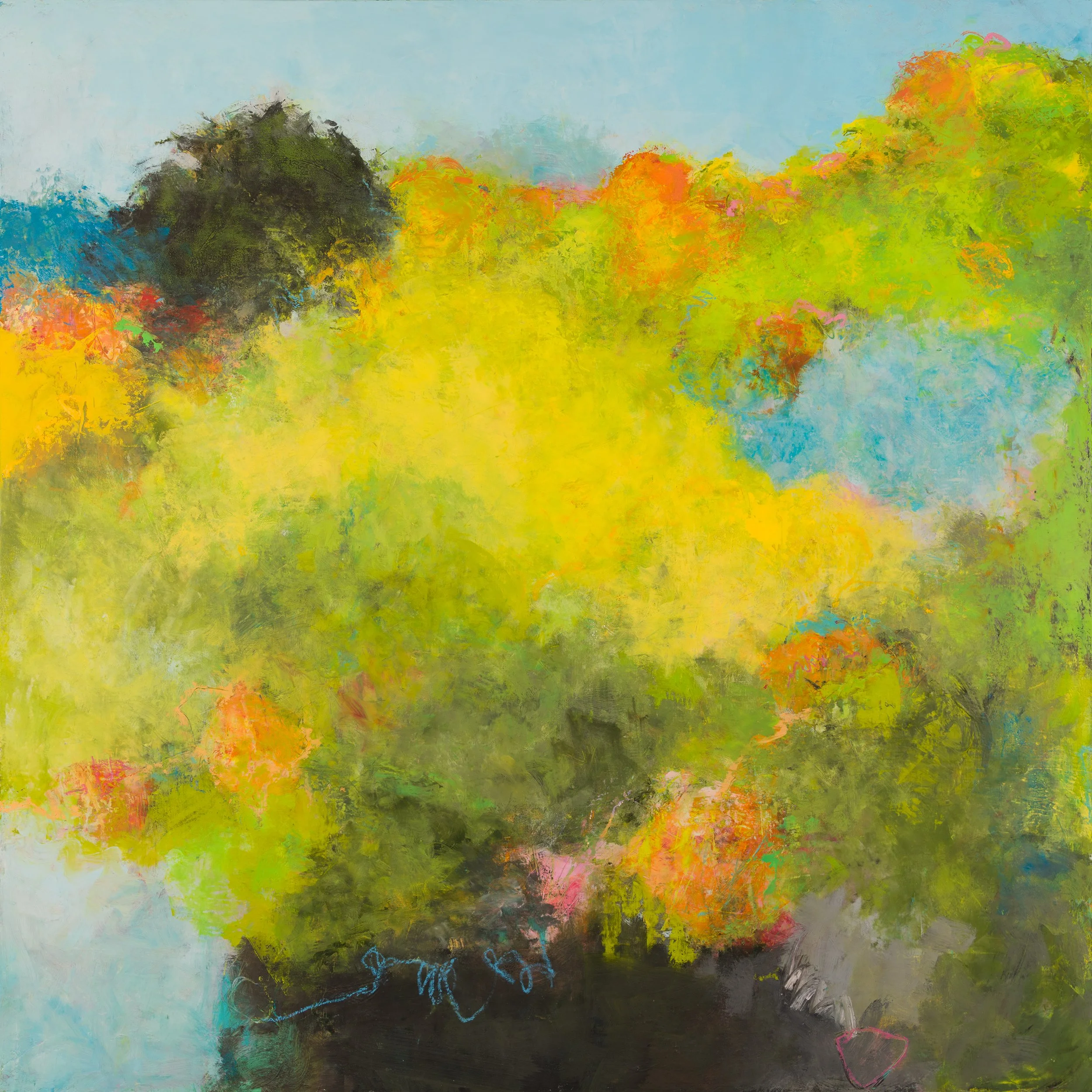 'Forest of the Heart' - cold wax, oil, pigment sticks & graphite/panel
36 x 36 x 2.5  
private collection