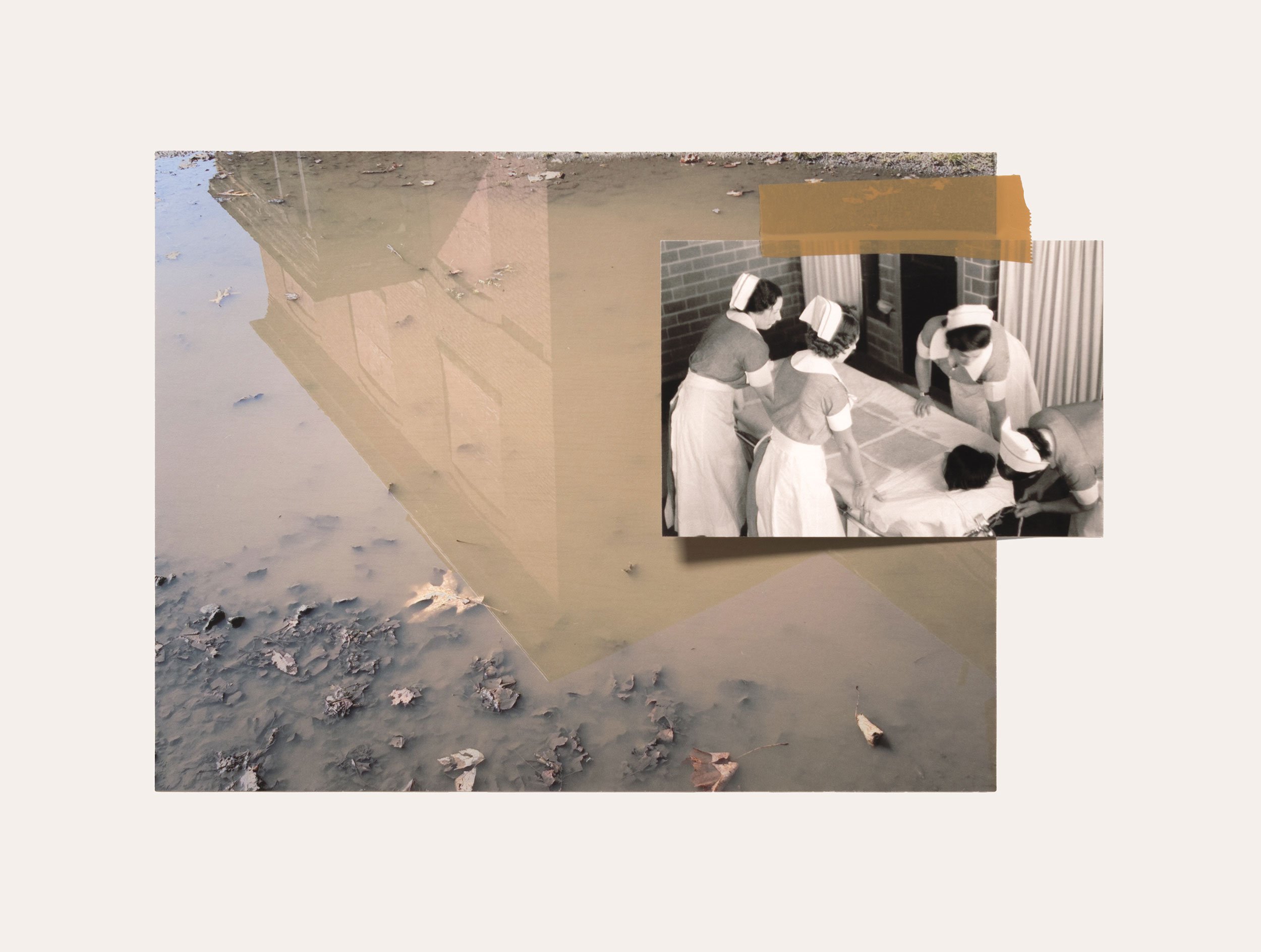 'Cold Bath' - archival pigment prints, plastic tape/Claybord, 12 x 16 inches
