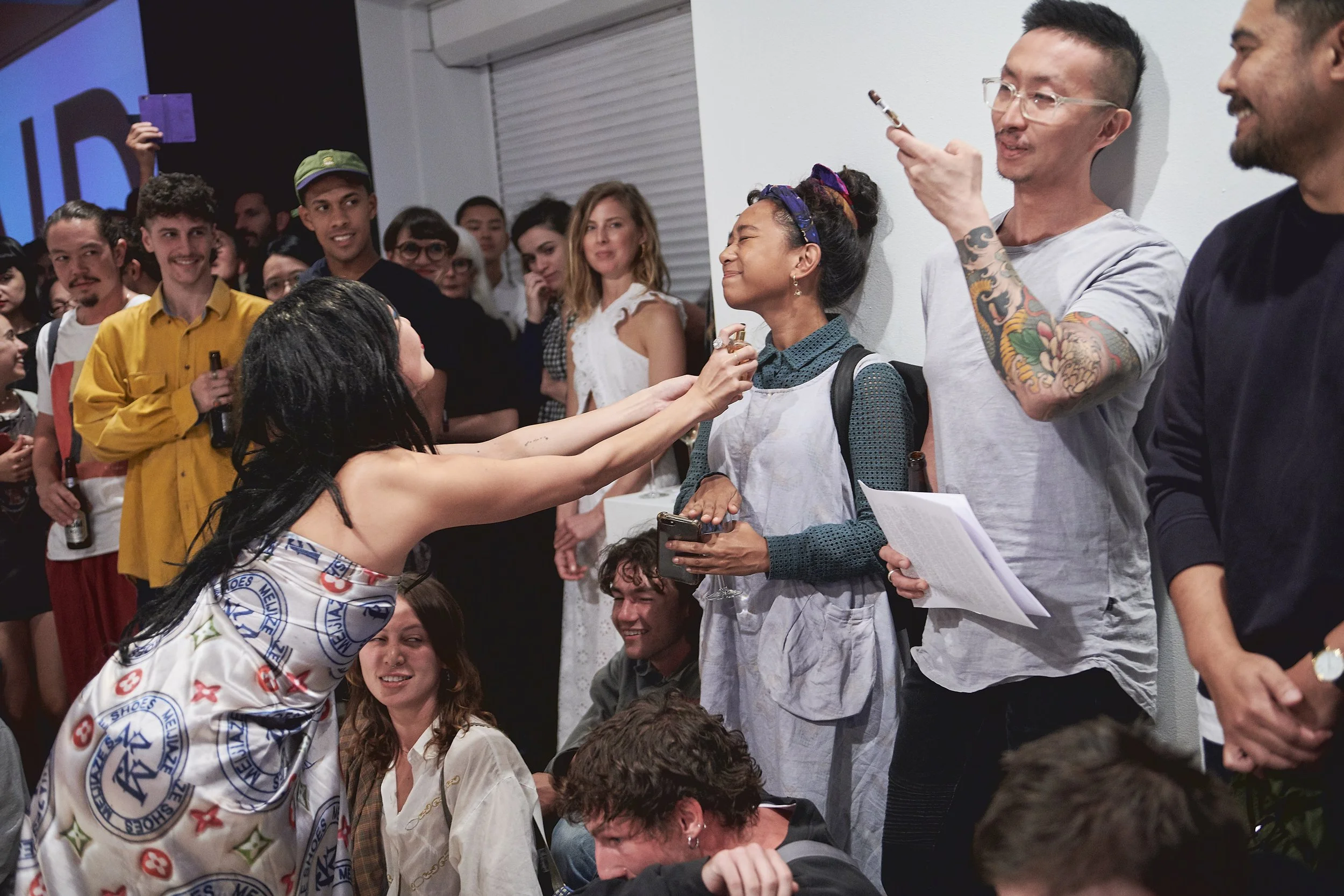 "In Store Appearance" performance in "Gloss", 2019, The Project Space, Cement Fondu, Paddington. Photo: Tim da-Rin.