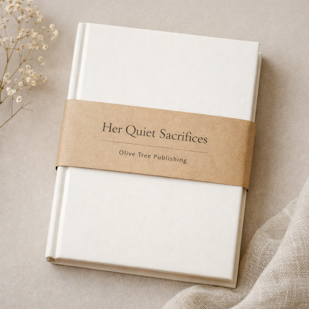 White book with kraft wrapping