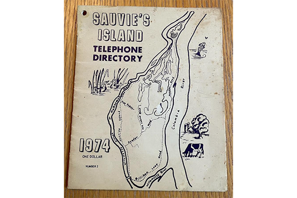 A blast from the past! SI Resident Mike Noce shared some vintage Sauvie Island items, including the below 1974 Telephone Directory published by the school's PTC. 