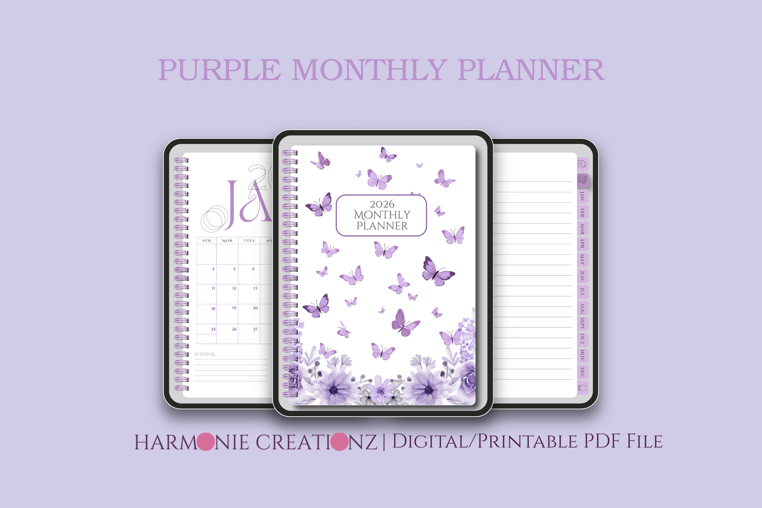 Digital Purple Monthly Planner