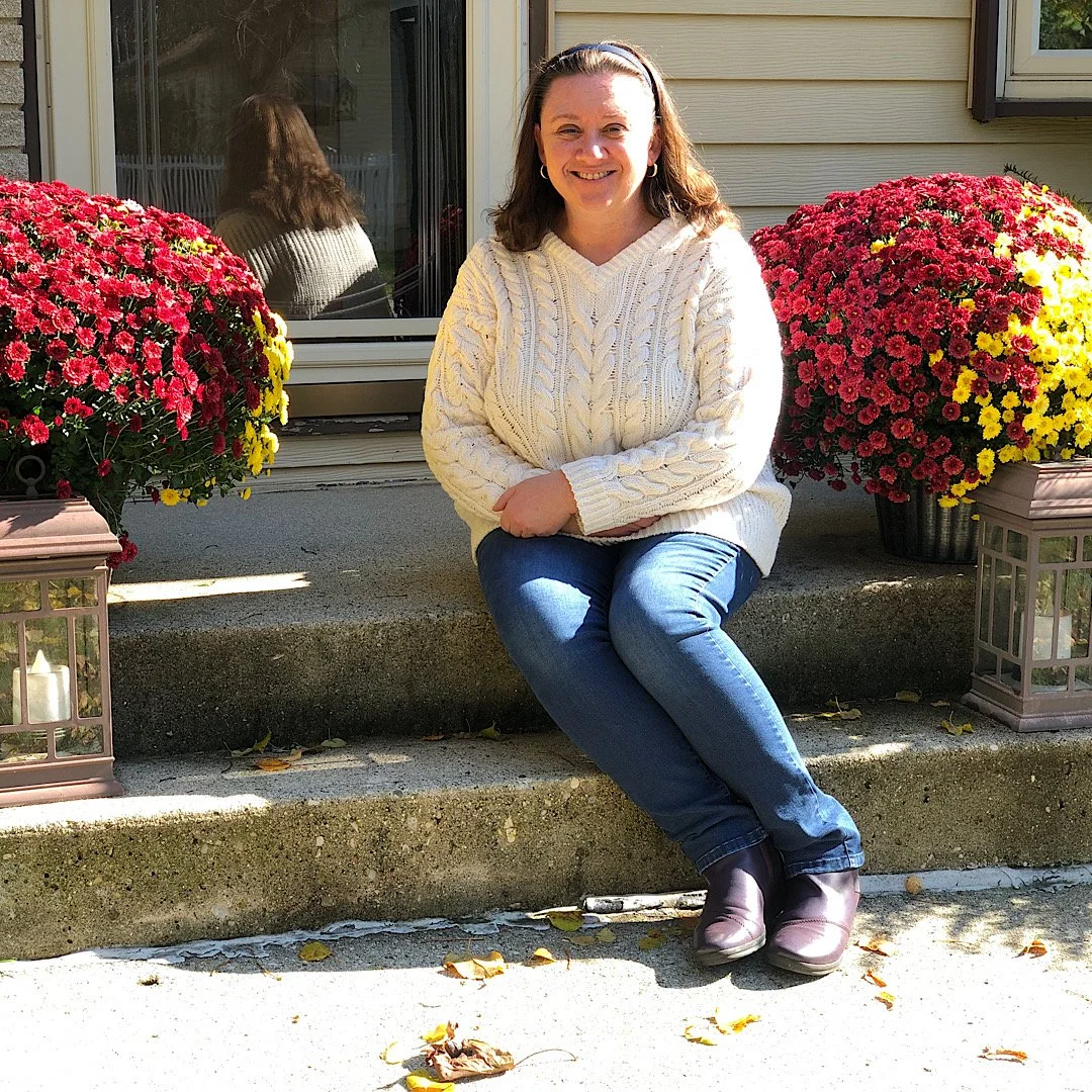 theresa dickison sitting on steps