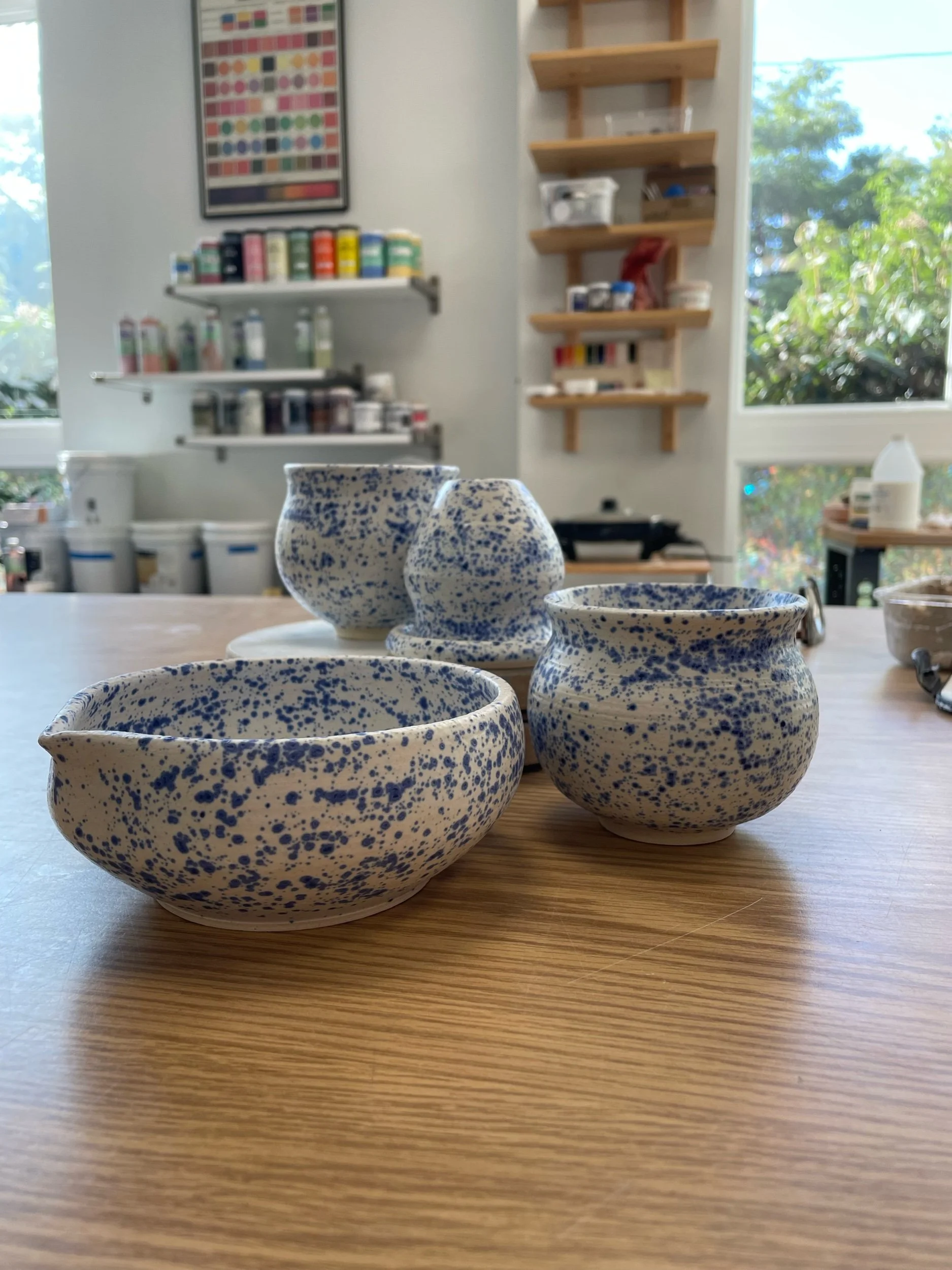 Speckled matcha set