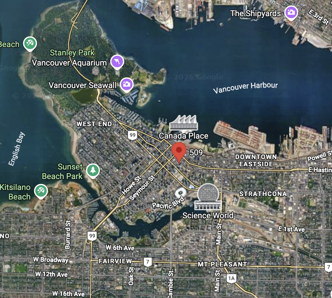Map of Vancouver Office where Natasha Bailey works