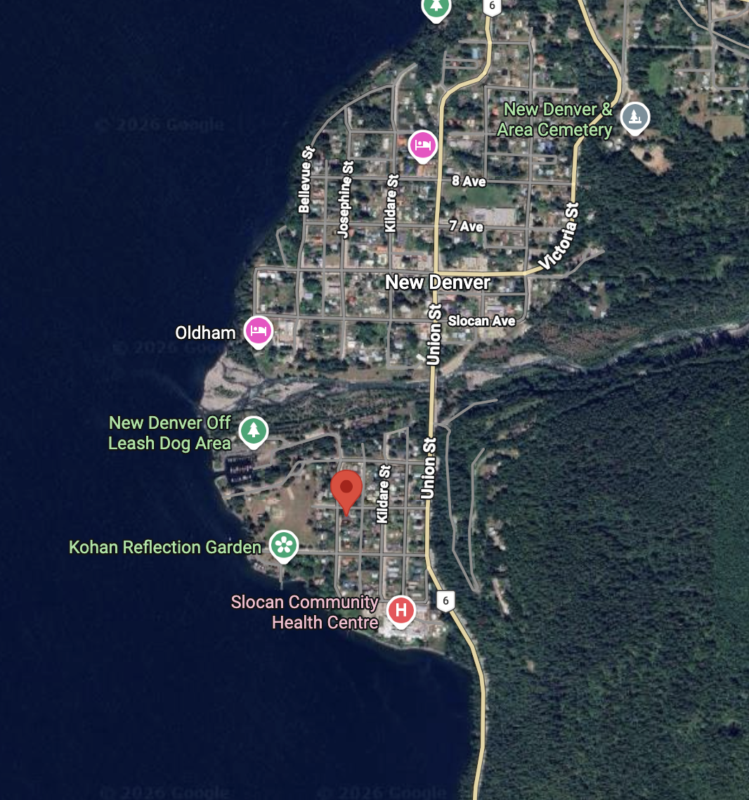 Map of New Denver where Maddy works