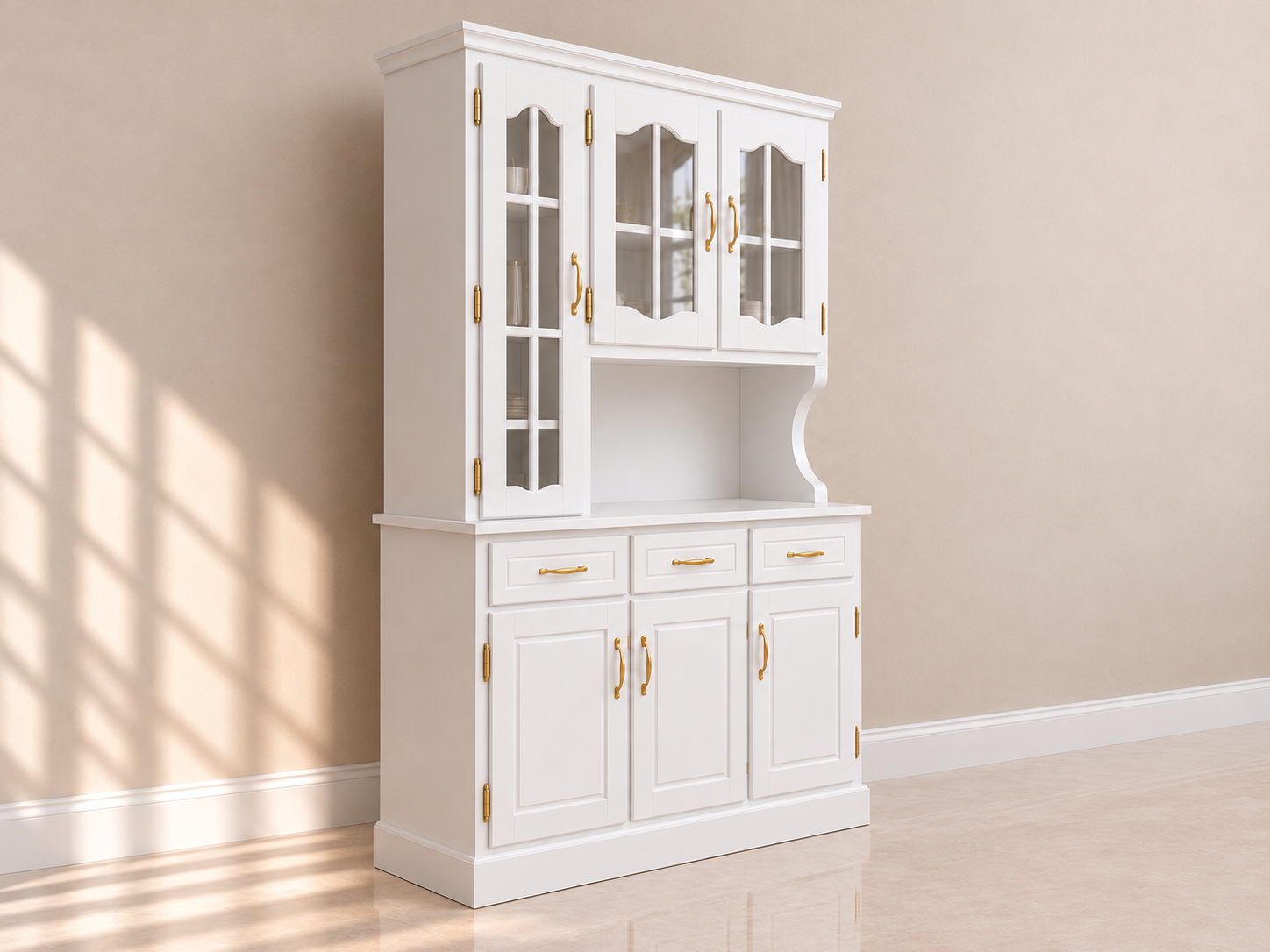 Vitrina blanca asimétrica contra pared crema-3.png