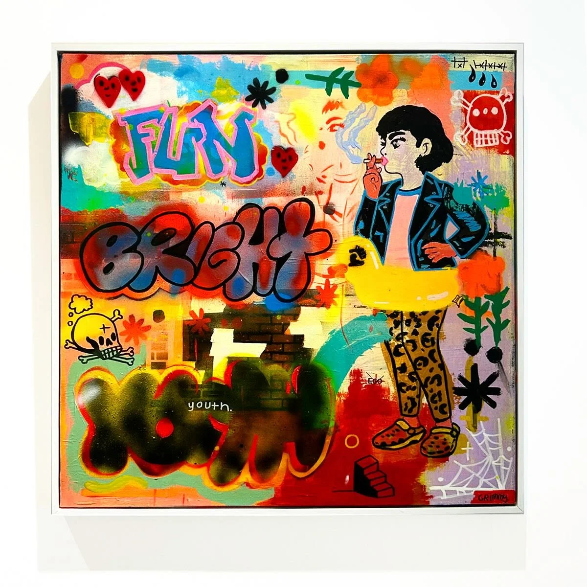 Six years ago I quit the drink for good.

This left a huge gap in my life and I did a lot of work on myself mentally- one big change I worked on was looking for positives in the day, retraining my brain for gratitude and joy. 

This painting encompas