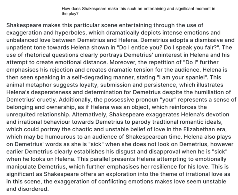 GCSE Extract Analysis Paragraph