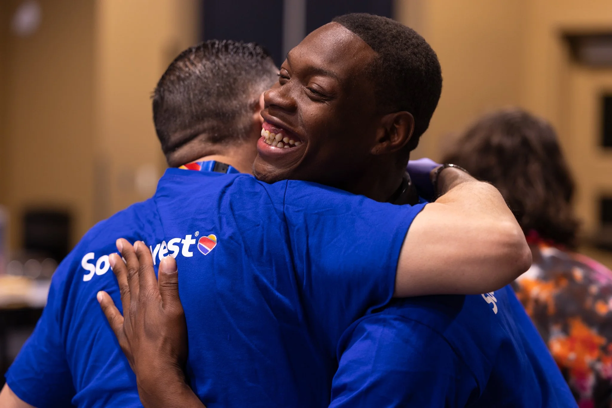 February 2026 - Two Southwest Airlines employees reuniting during a volunteer event in Las Vegas, Nevada.