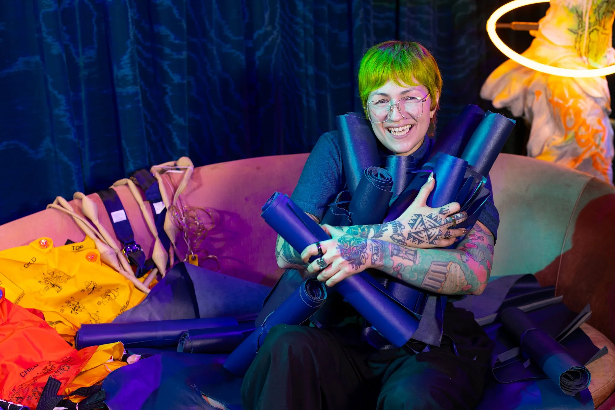 April 2024 - Kate Major working before the Trashion show at Meow Wolf in Denver, Colorado.